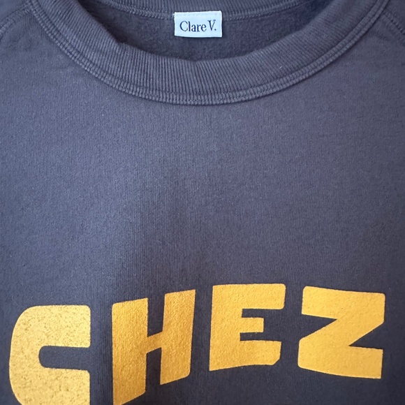 Clare V Chez Moi Chez Toi Charcoal Color Sweatshirt Size S - Picture 7 of 11
